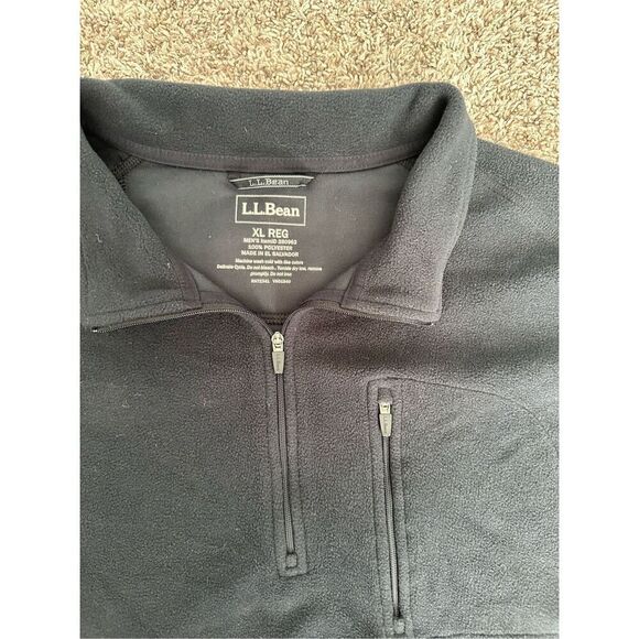 L.L. Bean Men’s Fleece Quarter Zip Up Pullover Jacket Performance Black Size XL - Picture 3 of 6
